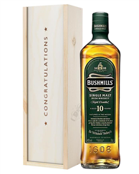 Bushmills 10 Single Malt Whiskey Birthday Gift In Wooden Box