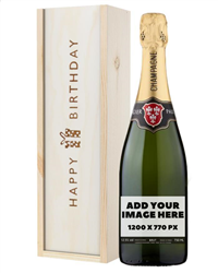 Personalised Birthday Champagne Upload Artwork