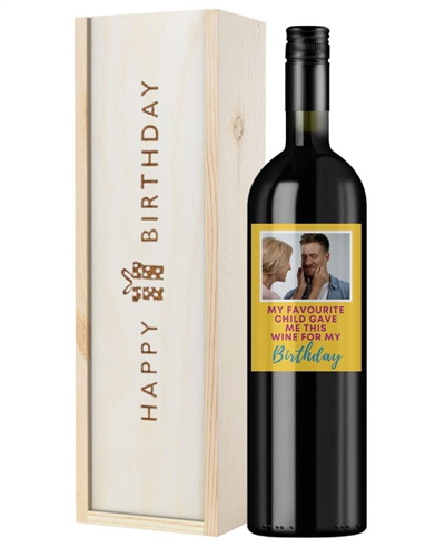 Personalised Red Wine Birthday Gift - Favourite Child - Photo Upload